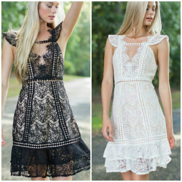 🍒NWT🍒 SEXY LITTLE BLACK LACE DRESS - Picture 2 of 2